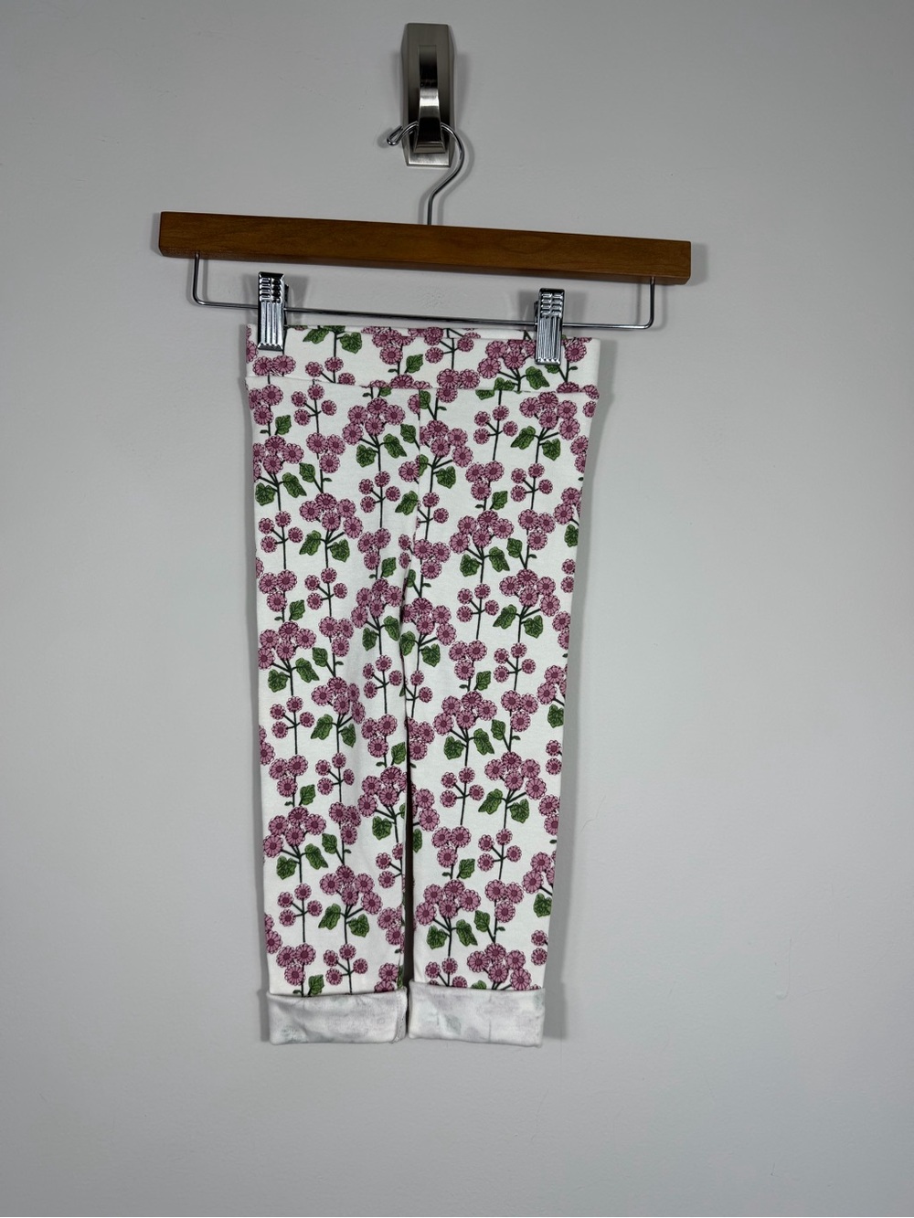 Kate Quinn Girls 3T Organic Cotton Pink Floral Skinny Leggings NWT